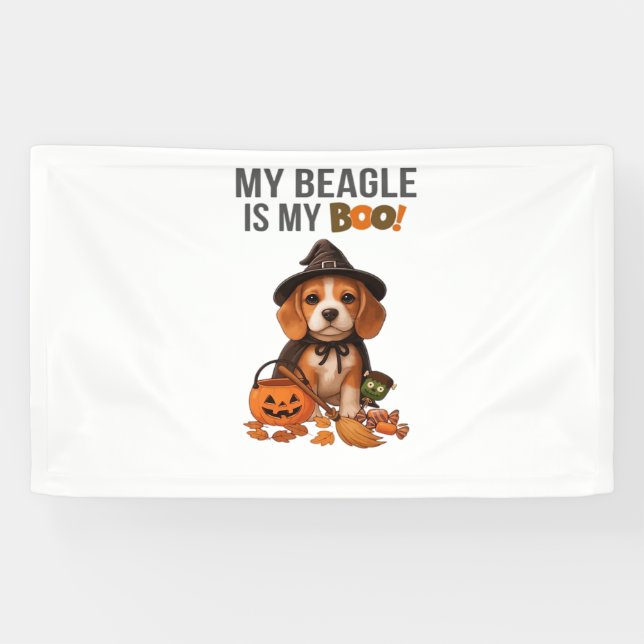 Beagle Halloween Costume  My Beagle is My Boo Dog  Banner (Horizontal)