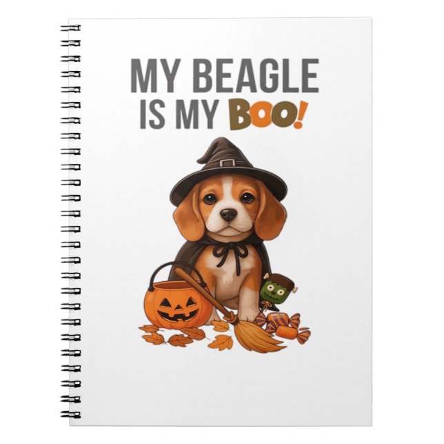 Beagle Halloween Costume  My Beagle is My Boo Dog  Notebook (Front)