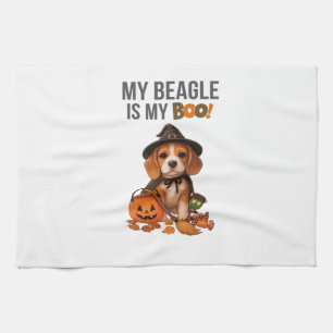 Beagle Halloween Costume  My Beagle is My Boo Dog  Tea Towel