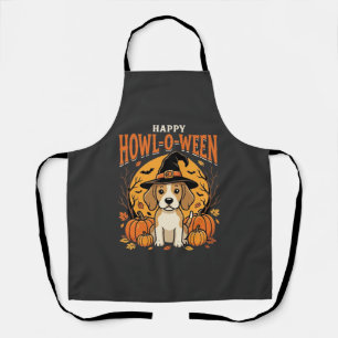 Beagle Halloween Howl-O-Ween Dog Pumpkin Design_1 Apron