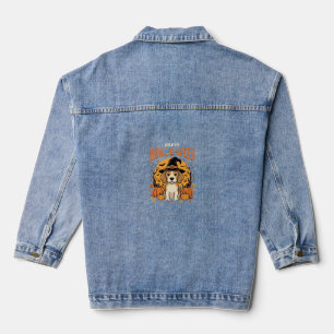 Beagle Halloween Howl-O-Ween Dog Pumpkin Design_1 Denim Jacket