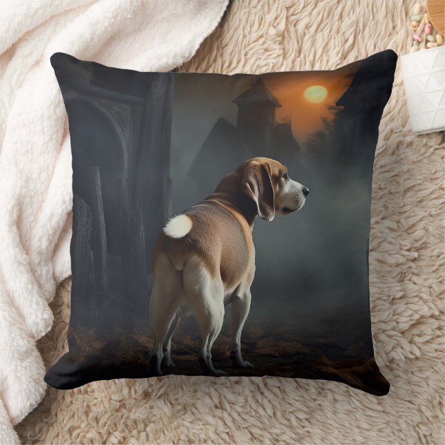 Beagle Halloween Scary  Cushion (Blanket)