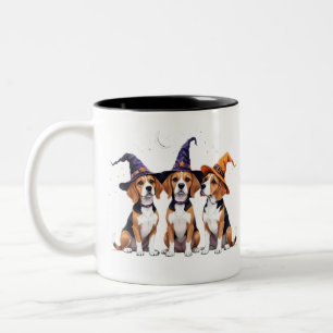 Beagle Halloween Spooky Dog Halloween Costume Two-Tone Coffee Mug