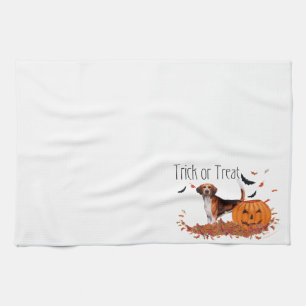 Beagle Halloween Tea Towel