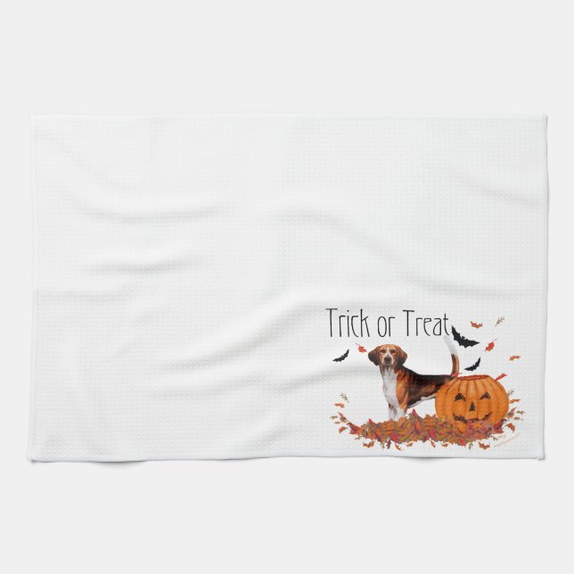 Beagle Halloween Tea Towel (Horizontal)