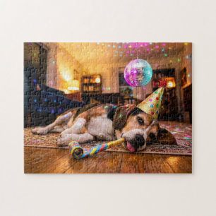 Beagle Hangover After New Year Party Jigsaw Puzzle