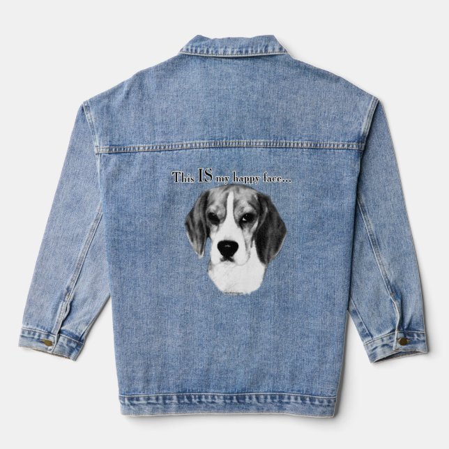 Beagle Happy Face Denim Jacket (Back)