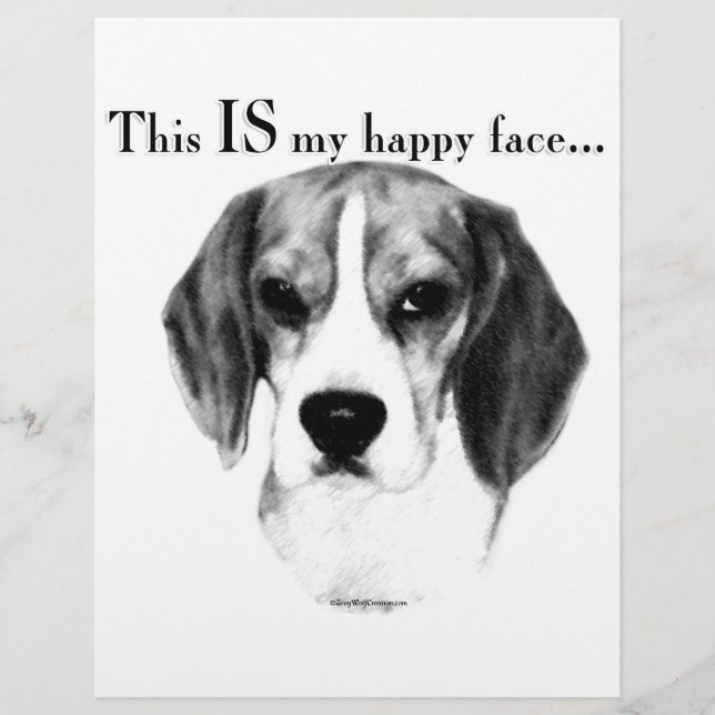 Beagle Happy Face; Happy Beagle; Grumpy Beagle (Front)
