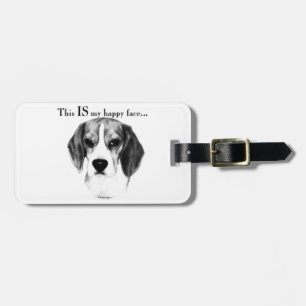 Beagle Happy Face; Happy Beagle; Grumpy Beagle Luggage Tag