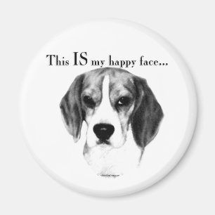 Beagle Happy Face; Happy Beagle; Grumpy Beagle Magnet