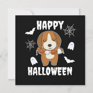 Beagle Happy Halloween Dog Costume Invitation