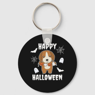 Beagle Happy Halloween Dog Costume Key Ring