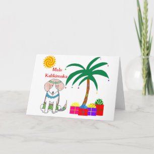 Beagle Hawaiian Christmas Holiday Card