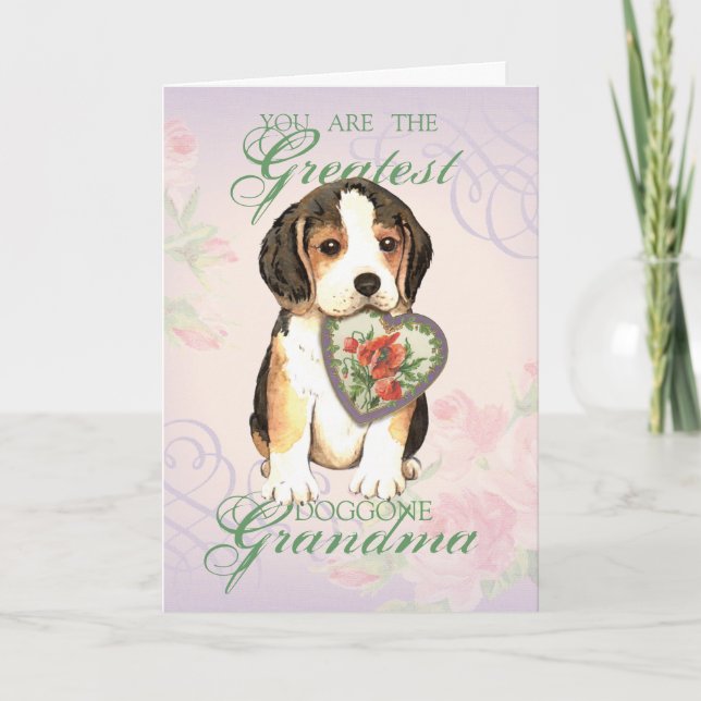 Beagle Heart Grandma Card (Front)