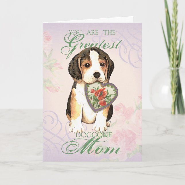 Beagle Heart Mum Card (Front)