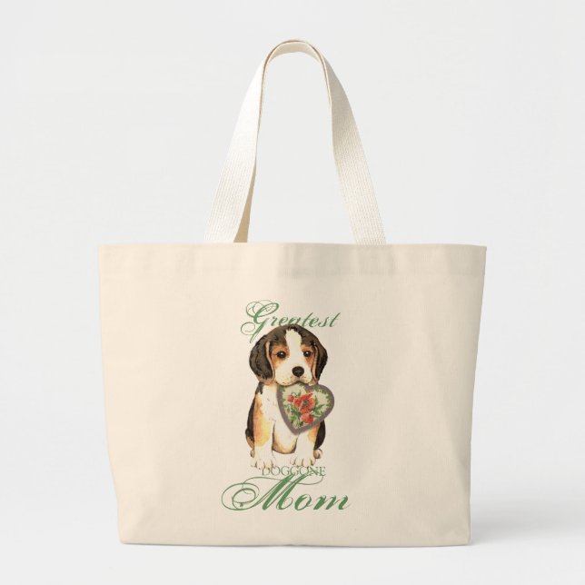 Beagle Heart Mum Large Tote Bag (Front)