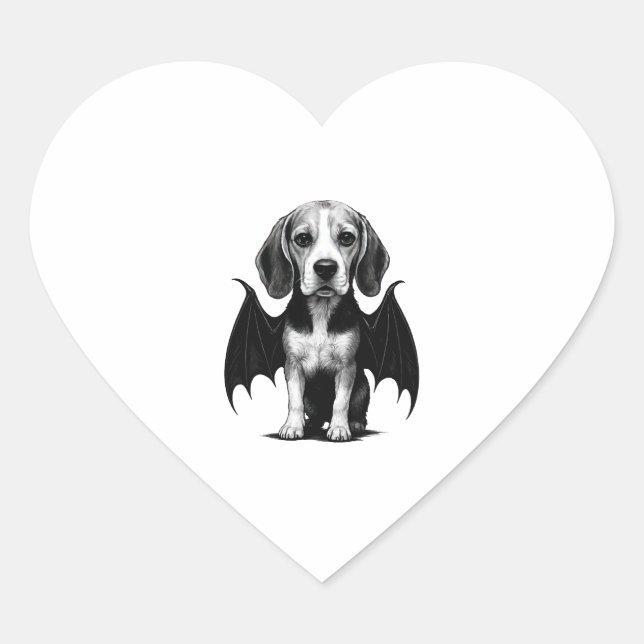 Beagle        heart sticker (Front)
