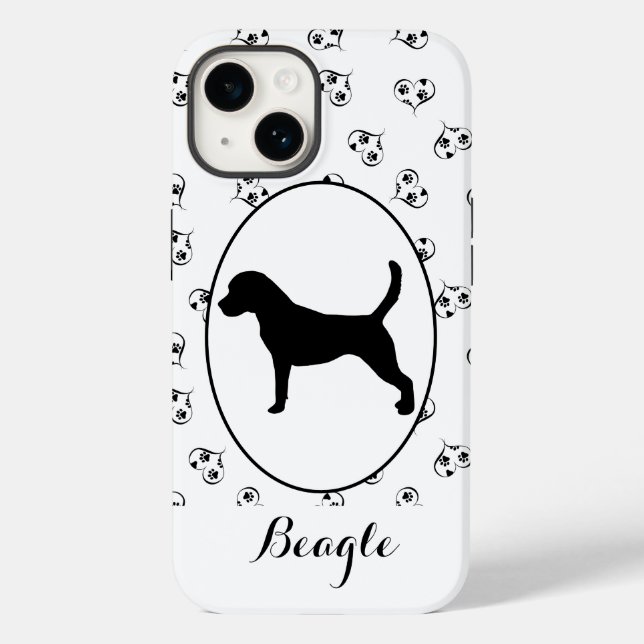 Beagle Hearts and Paw Prints Case-Mate iPhone Case (Back)