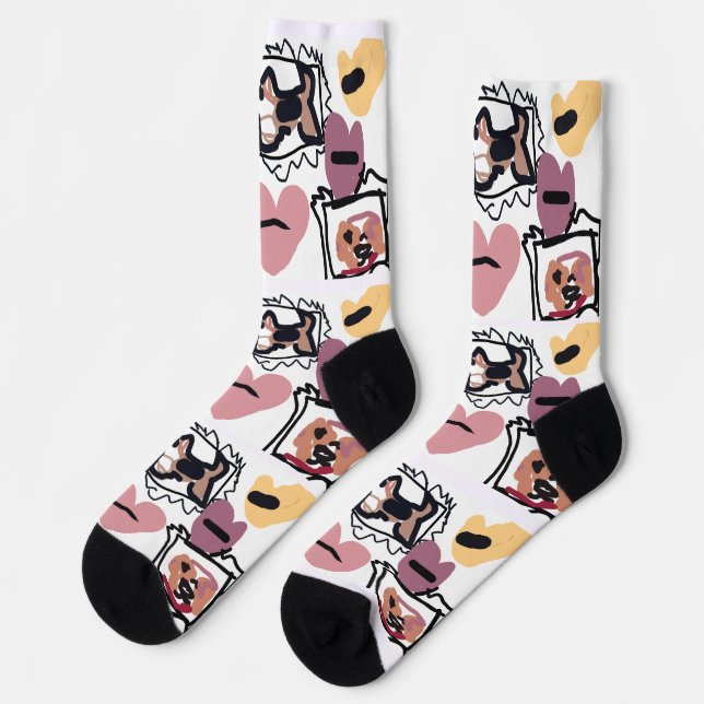 Beagle hearts  socks (Left)