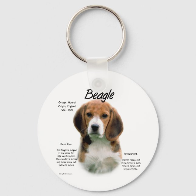 Beagle History; All About Beagles Key Ring (Front)