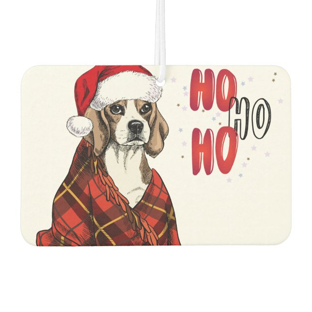 Beagle Ho Ho Ho Air Freshener (Front)