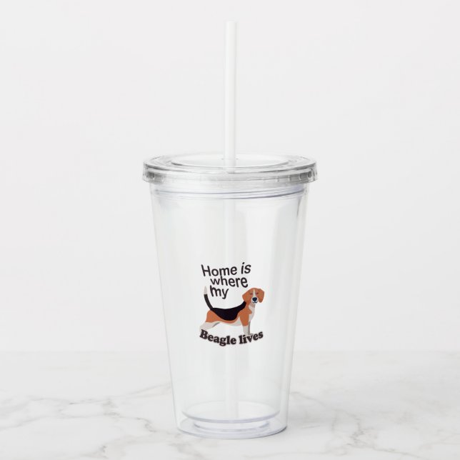 Beagle Home Acrylic Tumbler (Front)