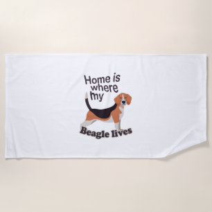 Beagle Home Beach Towel