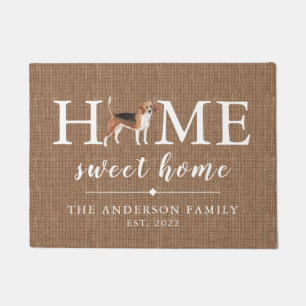 Beagle Home Sweet Home Personalized Doormat