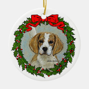 Beagle Hound Art Ceramic Ornament