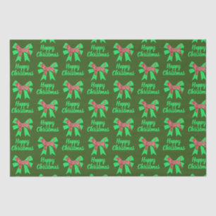 Beagle Hound Christmas Dog & Bow Green Tissue Paper