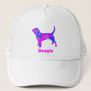 Beagle Hound Dog Cute Pink Silhouette Custom Trucker Hat