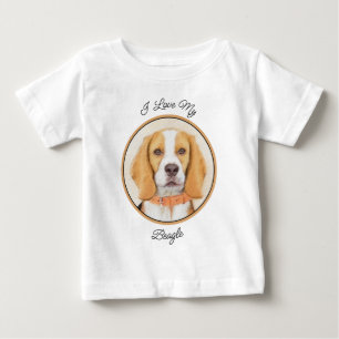 Beagle Hound Dog Painting Original Animal Art Baby T-Shirt