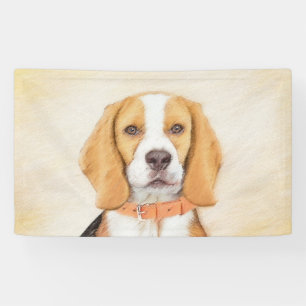 Beagle Hound Dog Painting Original Animal Art Banner