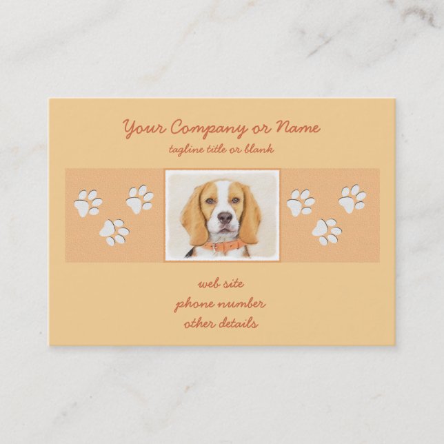 Beagle Hound Dog Painting Original Animal Art Business Card (Front)