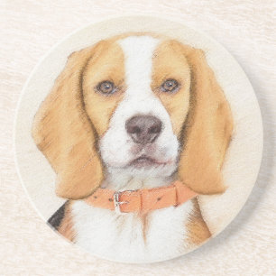 Beagle Hound Dog Painting Original Animal Art Coaster