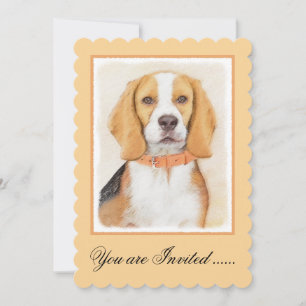 Beagle Hound Dog Painting Original Animal Art Invitation