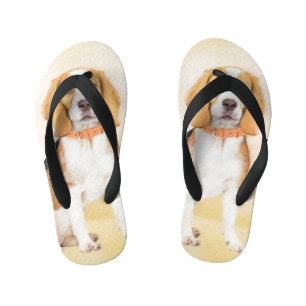 Beagle Hound Dog Painting Original Animal Art Kid's Thongs