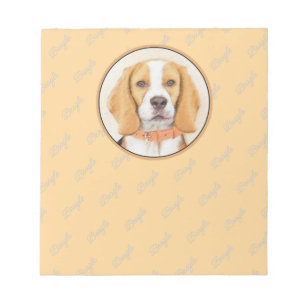 Beagle Hound Dog Painting Original Animal Art Notepad