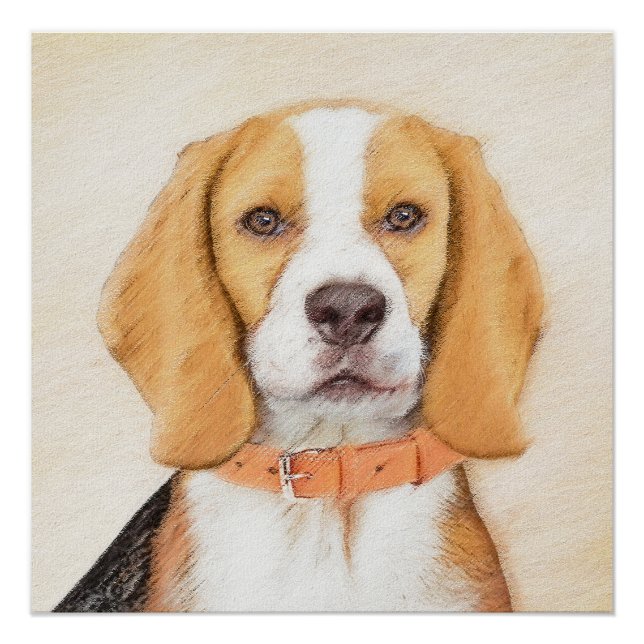 Beagle Hound Dog Painting Original Animal Art Poster (Front)