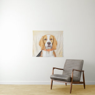 Beagle Hound Dog Painting Original Animal Art Tapestry