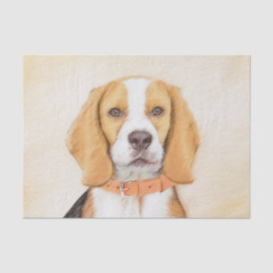 Beagle Hound Dog Painting Original Animal Art Tissue Paper