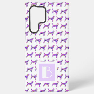 Beagle Hound Dog Purple Silhouette Monogram Samsung Galaxy Case