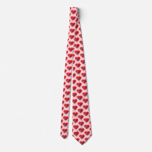 Beagle Hound Dog Red Valentine’s Day Pink Neck Tie