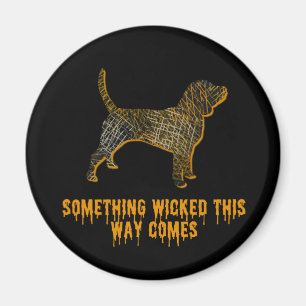 Beagle Hound Dog Silhouette Fun Halloween Magnet