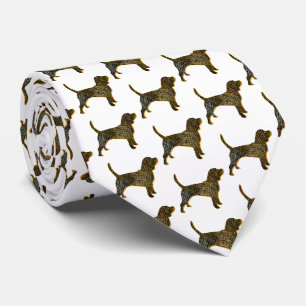 Beagle Hound Dog Silhouette Halloween White Tie