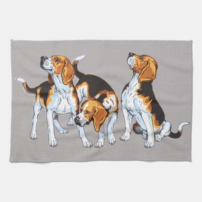 beagle hound kitchen towel (Horizontal)