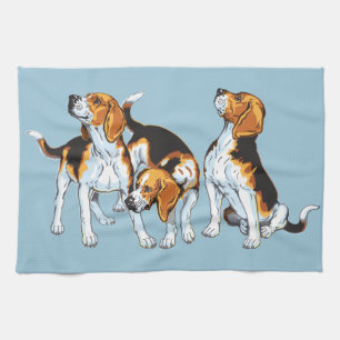 beagle hound tea towel