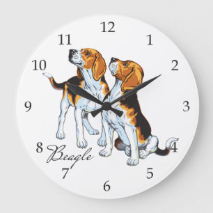 beagle hounds large clock