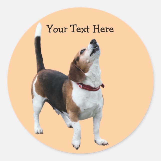 Beagle Howling Cute Dog Sticker (Front)