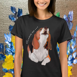Beagle Howling, Personalise, Excuse Me T-Shirt